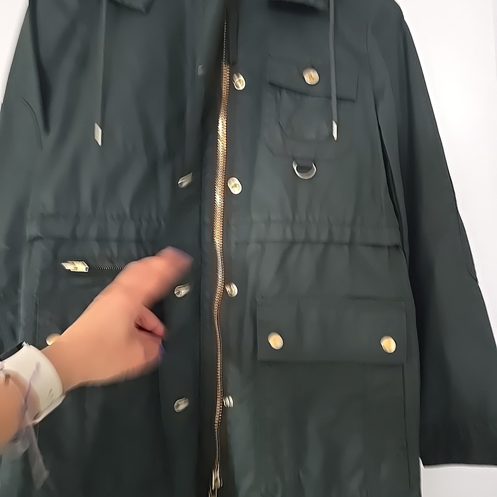 J. Crew Downtown Field Jacket XXS Army Green - Classic Utility Chore Coat Gold H - Picture 7 of 14